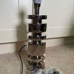Stacked Chrome Cylinder Table Lamp Modern Geometric Design