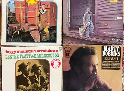 Hank Snow Boxcar Willie Marty robins 4  country and western music vinyl records