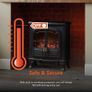 WL46019 Wingham Log Effect Stove Fire With Realistic LED Flame Effect, Adjustable Thermostat, 2000W, Black Image 6