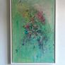 Large Abstract Painting FRAMED Pretty Green Abstract Floral Painting Original artwork Image 6