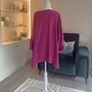 Ladies Fuchsia Pink High-low Tunic Top with side Pocket detail Image 8