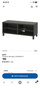 IKEA Besta TV bench, dark grey - 120x40x48 cm