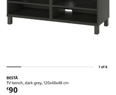 IKEA Besta TV bench, dark grey - 120x40x48 cm