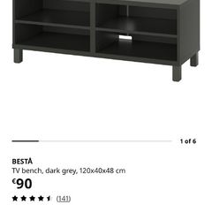 IKEA Besta TV bench, dark grey - 120x40x48 cm