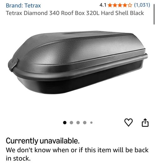 Tetrax Diamond 340 320L Roof Box - Brand New Unopened