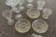1950s Glassware JOB LOT. Napkin rings etc, sherry glasses,