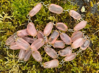 Vintage Pink Quartz Nugget Necklace