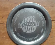 USA Bicentennial 1776 - 1976 Commemorative Pewter Plate