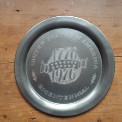 USA Bicentennial 1776 - 1976 Commemorative Pewter Plate