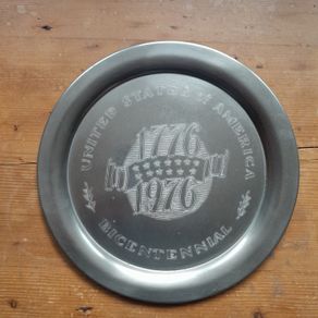 USA Bicentennial 1776 - 1976 Commemorative Pewter Plate