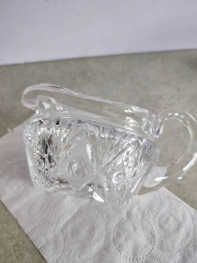 Vintage Bohemia Hand Cut Lead Crystal 24% Au Plomb Czechoslovakia  Cream or milk jug