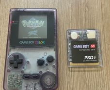 Nintendo Gameboy Color Clear Purple CGB-001 + Flash Card 4GB