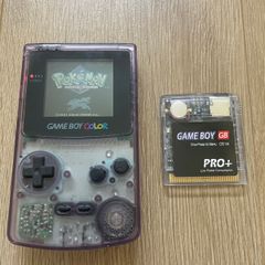 Nintendo Gameboy Color Clear Purple CGB-001 + Flash Card 4GB