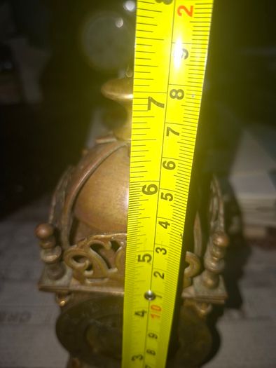 Vintage Brass Lantern Smiths Mantel Clock,  A Bedchamber or Temple Clock, with Key and working