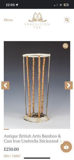 Late 19th Century Artis of Birmingham Antique Bamboo & Cast Iron Umbrella Stickstand  A Masterpiece of Victorian Craftsmanship