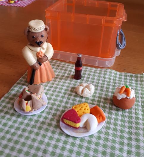 Teddy bear picnic miniature playset