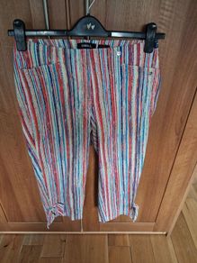 Robell Cropped Summer Striped Trousers 10