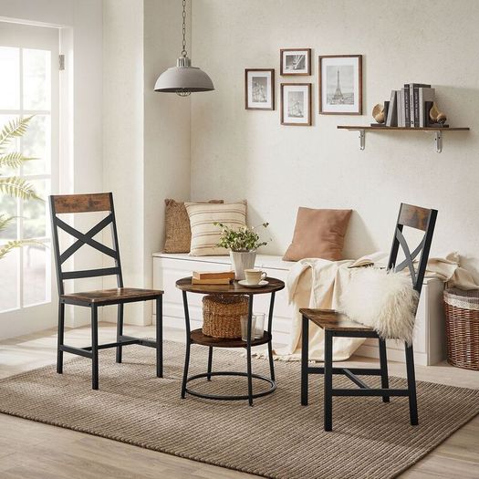 Dining Chairs, Set of 2  industrial brown