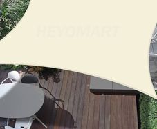 MULTIPLE SIZES/COLOURS AVAILABLE Sun Shade Sail 2m x 3m Rectangle Shade Sails Waterproof Outdoor Garden Patio Party Sunscreen Awning Canopy 98% UV Block With Free Rope, Cream White