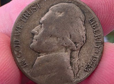 1943 usa silver 5 cent(war nickel)