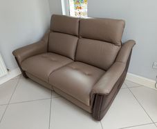 Sofa Brown Leather Italian Bardi Brand Recliner electric