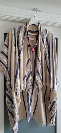 SASS & BIDE 100% Line Seqinned Striped Drape with Pockets - Rrp 220 AUD