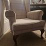 Queen Anne armchair & footstool Image 2