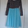 Leigh Tucker Willow Blue Floral Dress with Tulle Skirt Age 9-10 Image 2