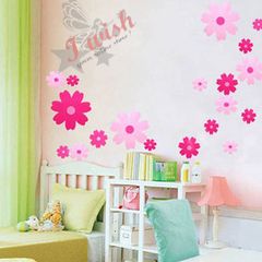 Pink Flowers Girls or Children's Room Nice Wall Stickers