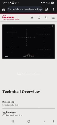 FOR PARTS : Neff T48FD23X0 N50 80.2cm Touch Control Five Zone Induction Hob - Black Glass