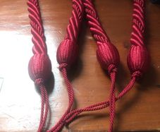 Red curtain tiebacks