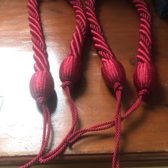 Red curtain tiebacks
