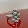 Silver ring with Aquamarine's and Zircons Image 5