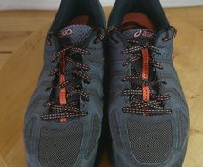 ASICS GEL-FujiAttack 5 Dark Grey Orange Men's Trail Running Shoes T630N Size Ire 10 Euro 45