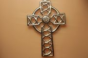 High Quality Sterling Silver Celtic Cross &amp; Belcher Chain