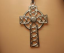 High Quality Sterling Silver Celtic Cross & Belcher Chain