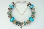Blue Pandora Style Charm Bracelet