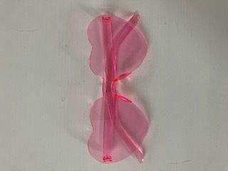 Pixel style novelty glasses - blue and pink