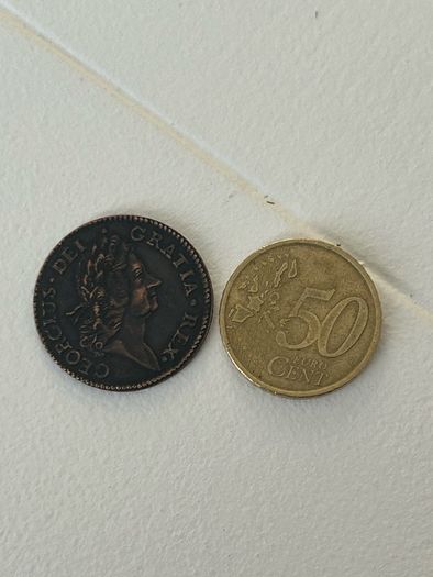 Reproduction cooper coin Ireland Halfpenny 1722 Woods with Harp at left Scarce original worth big money