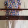 Antique Oak Wall Shelf with Brass Hooks Irish Made Image 6