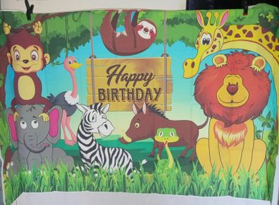 Animal Happy Birthday Banner