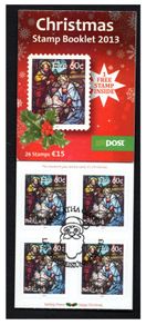 2013 Ireland Christmas Self-adhesive Commemorative Stamps Booklet Fine Used With Dublin Pictorial Cancel (first day)
