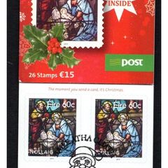 2013 Ireland Christmas Self-adhesive Commemorative Stamps Booklet Fine Used With Dublin Pictorial Cancel (first day)