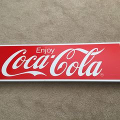 Coca Cola large Metal Display sign 36" x 10"