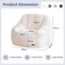 Bean Bag Chair for Adults or Children, Soft Faux Fur Floor Single with Filling Image 2