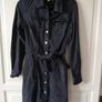 Black Denim Mini Shirt Dress Image 2