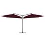 Double Parasol with Steel Pole 250x250 cm Bordeaux Red Image 3