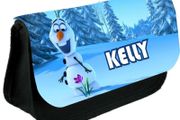 Disney Frozen Olaf personalised pencil case Make up bag School Birthday Gift Boys Girls with your own name on it! / back to school stationery