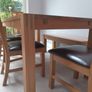 solid oak dining table and 4 chairs Image 3