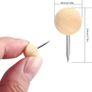 130-Pcs Wooden Push Pins, Natural Wood Thumb Tacks, Round Head Decorative Drawing Pins for Corkboard, Blackboard, Calendar, Maps Image 2
